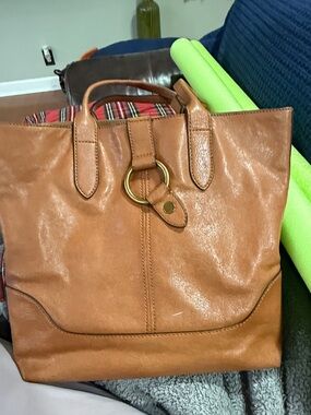 Frye ring tote leather bag